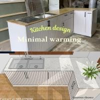 ราคา พีเอ็นเฟอร์นิเจอร์โคราช/เคาน์เตอร์ครัวบิ้วอิน รุ่นMilky Wooden Kitchen built-in สีขาวคลีนๆ W60*L250/150*H80cm. (26410767117)