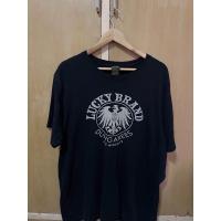 ราคา เสื้อยืดวินเทจ Lucky Brand Spell Out Lucky Brand Dungarees Los Angeles ผ้าคอตตอน 100% size XL (27269114245)