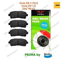 ราคา Prima ผ้าเบรคหน้า Honda CITY-JAZZ E-VTEC ปี 08-13, CIVIC Dimension 1.7 ปี 00-05, CIVIC FD 1.8 ปี 06-12 PDB1286 (4056962093)