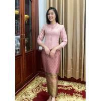ราคา เสื้อจิตรลดา สีโอรส สีกะปิ เสื้อไหมลาว งานอัดกาว จากเวียงจันทน์ (5520403497)
