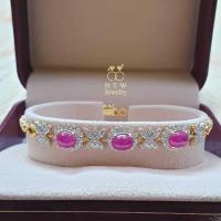 ราคา สร้อยข้อมือทับทิมแท้เผาเก่าล้อมเพชร เพชร Round Brilliant 88/0.69 ct. (26770405666)