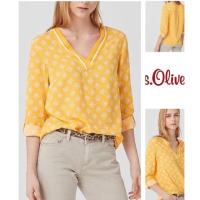 ราคา (J7194) S.Oliver สีเหลืองพร้อมเสื้อเชิ้ตผ้าฝ้ายคอวีลึก (25045683174)