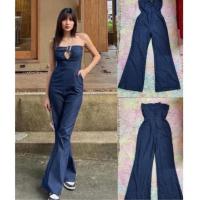 ราคา จั้มสูทยีนส์เกาะอกขายาว ไซส์m-Lใส่ได้ (28016293093)