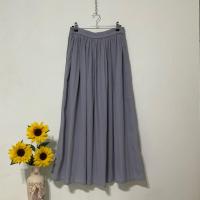 ราคา SK240 กระโปรงยาวเอวจับจีบ MUJI สีเทาไซส์ M-L เอว28-30“ ผ้าเบาใส่สบายสไตล์มินิมอล (41461044227)