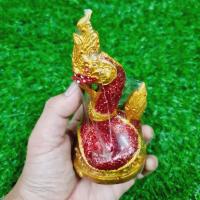 ราคา องค์พญานาคราช สีแดง งานเรซิ่นลงสีทองประดับกากเพชรสวยงาม สูง12ซม.ผ่านพิธีนาคาภิเษกจากป่าคำชะโนด (11944590694)