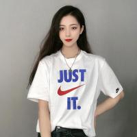 ราคา เสื้อยืดแขนสั้น Nike สีขาวลายตะขอสีแดงสำหรับผู้ชาย ทำจากผ้าฝ้าย ใส่สบาย เหมาะสำหรับออกกำลังกายในหน้าร้อน (41073842203)