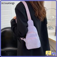 ราคา กระเป๋าคาดหน้าอกแบบวินเทจสไตล์เกาหลีสำหรับผู้หญิง มีซิปและทำจากผ้าลูกฟูก (43374608770)