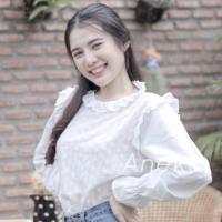 ราคา พร้อมส่ง เสื้อฉลุแขนยาวแต่งระบาย (6294449412)