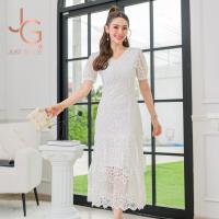 ราคา Dress Miladaเดรสลูกไม้ยาว ดีไซน์คอวีทรงสวย ชุดใส่ออกงาน ราคาถูก เสื้อผ้าผู้หญิง พร้อมส่ง มีไซส์ S M L XL (8503803836)