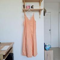 ราคา Marimekko X Uniqlo Linen Cotton Striped Orange Wide Leg Jumpsuit (26557611864)