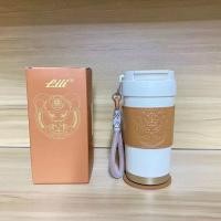 ราคา Cup Bear Sun Wulibufuwa Thermos Cup with Straw Ceramic Liner Coffee Cup Office Cup Portable Car Cup (40417743389)