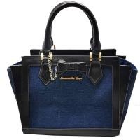 ราคา กระเป๋าถือ แบรนด์ Samantha vegaงานผ้ายีนส์แต่งหนังสีกรมเข้ม (14200879902)