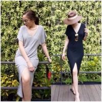 ราคา เดรสยาวสีเทา ผ้าเรย่อน (1404384513)