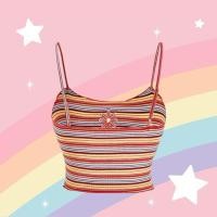 ราคา สายคู่ เสื้อสายเดี่ยว สายเดี่ยวปักดอกไม้ (28128803435)