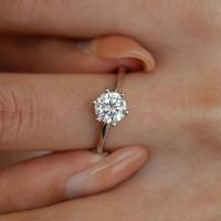 ราคา Relaya gem แหวนเพชรโมอีสเม็ดเดี่ยวชู เงินแท้92.5% ชุบทองคำขาว (25016522432)