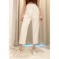 ราคา งานป้าย Fashion Shoppinglady กางเกงใส่ทำงาน กางเกงผ้าขายาว เอวสูงทรงบอย หรือทรงบอลลูน สีขาว (28870276741)