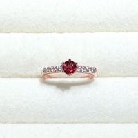 ราคา แหวนเงินแท้ 925 ฝังพลอยโกเมน(Garnet) บ่าข้างด้วยเพชร cz ดีไซน์สวย (24743616971)