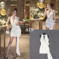 ราคา ATN มินิเดรสผ้าซาตินเกรดพรีเมี่ยม คล้องคอ ด้านหน้าเป็นทรงคอถ่วง (25607763812)