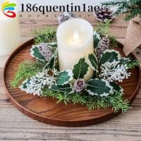 ราคา QUENTIN1AE เชิงเทียนพวงหรีด, พวงหรีดเชิงเทียนผลไม้สีแดง 28 ซม., ตกแต่งตาราง Pine ดอกไม้ประดิษฐ์ Pinecone พวงหรีดคริสต์มาส (44320768895)