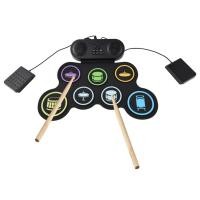 ราคา SUMMINA DRUM ELECTRONIC DRUM พร้อมลำโพง BT Hand Roll 7 Pads รองรับรูปแบบการป้อนข้อมูลเสียงที่หลากหลาย 6 จังหวะ 10 เพลงตัวอย่างซิลิกา (44317646174)