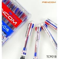 ราคา ปากกา 2in1 ปากกาสีน้ำเงิน + สีแดง หมึกน้ำมัน หัวปากกา 0.5 mm.Pencom TCP01B ปากกาหมึกน้ำมันแบบกด 2 สี (29583490754)