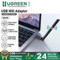 ราคา UGREEN อะแดปเตอร์ไร้สาย USB Wifi 650Mbps 6dBi เสาอากาศรับสัญญาณสูง 90339 - 90339 AC650 (40169005928)