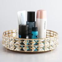 ราคา ถาดทีถั่วถาดผลไม้ยุโรปสีทองตกแต่งบ้านเค้กกระจกขายดีถาดเก็บขนมแก้วคริสตัล ZRFX (42574947323)