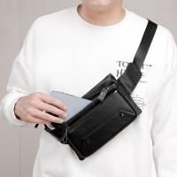 ราคา [Lissa] แฟชั่นระดับไฮเอนด์ Head Layer Cowhide เอวกระเป๋าอเนกประสงค์สำหรับผู้ชายหนังแท้สีดำกระเป๋าสะพาย (44067078715)