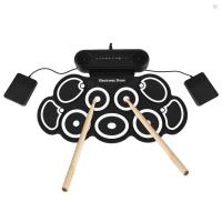 ราคา Audioworld กลองอิเล็กทรอนิกส์ชุดลําโพงคู่ Roll-Up Drum Pad 9 แผ่นรองรับ BT MIDI การเชื่อมต่อเสียงต่างๆแจ็คหูฟัง 10 ชั่วโมงซิลิโคน Practice Pad กลองชุด w (44006652924)