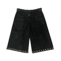 ราคา Baggy Jean Short Wide Leg Pants Size M/L Color : Black Form: Baggy Material: Denim (22064574590)