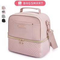 ราคา BAGSMART กระเป๋าใส่อาหารกลางวัน ถุงอาหารกลางวันสองชั้น กระเป๋าใส่กล่องข้าว กระเป๋าเก็บอุณหภูมิ ร้อน/เย็น มีหูหิ้ว พกง่าย กระเป๋าเก็บความร้อน (29703928805)