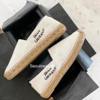 ราคา ของแท้ 100% SAINT LAURENT Logo-embroidered canvas espadrilles (18035394231)