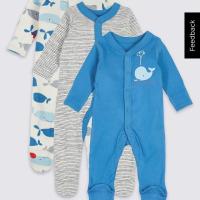 ราคา ชุดนอนหุ้มเท้า ไซส์2-3ขวบ Marks & Spencer sleepsuits ชุดนอนเด็ก M&S (7137402026)