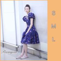 ราคา Dress คอกลมแขนพอง ช่วงหน้าอกเป็นผ้าแก้วมีลายจุดในตัว รอบตัวเป็นวานปักเนื้อแน่นลายดอกไม้ ช่วงชายกระโปรงจับจีบรอบตัว (619568476)