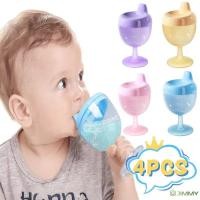 ราคา 4ชิ้นเด็กแก้วไวน์ ก oblet ถ้วยน้ําเด็กวันเกิดพรรค ต่อต้าน-ตก น้ําผลไม้ถ้วยนมเด็กขวดน้ําพลาสติก (43263990338)