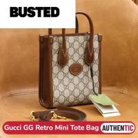 ราคา ของแท้ 100%กุชชี่ Gucci GG Retro Mini Tote Bag กระเป๋าสะพายไหล่/กระเป๋าถือ/สุภาพสตรี (44421909237)