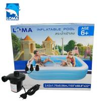 ราคา Loma สระเป่าลม สระว่ายน้ำ สระว่ายน้ำเป่าลม สระว่ายน้ำเด็ก3ชั้น สีฟ้า ขนาด 2.62X1.75X0.56 CM สำหรับเด็ก 3+ปี (29525731062)