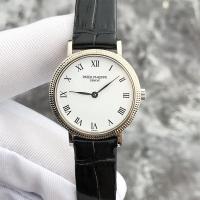 ราคา Patek Philippe Philippe Classic Series นาฬิกาผู้หญิง 18K วัสดุทองคําขาว Roman Scale Rivet Ring นาฬิกาควอตซ์ (24147203303)