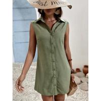 ราคา เดรสเชิ้ต กระดุมหน้า คอปก สีเขียวขี้ม้า เขียวทหาร Size M (20277778421)