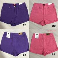 ราคา ❤️กางเกงยีนส์ขาสั้นเอวสูง color full สีม่วง,สีชมพู My style Jeans (8451133676)