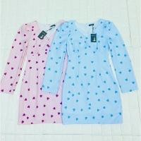 ราคา (XL) พร้อมส่งชุดเดรสแขนยาวสีฟ้าลายหัวใจ งานป้าย NaNa แท้ มือ1 ป้ายไม่ห้อย (24159644654)