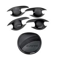 ราคา เบ้ารองมือเปิด+ครอบฝาถัง HONDA CIVIC ซีวิคปี 2006-2011 สีดำด้าน (7076944879)
