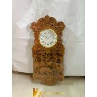 ราคา PF_Phrae | นาฬิกาไม้สัก แกะสลักช้าง ขนาดกว้าง35ซม. สูง80ซม. หนา2.5นิ้ว (27874766643)