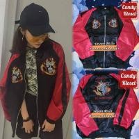 ราคา ❤️เสื้อแจ๊คเก็ตสีดำแขนสีแดง งานปักลายพิงค์แพนเตอร์ Pink Panther❤️ (29707344998)