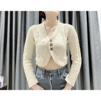 ราคา เสื้อครอปไหมพรมแขนยาว เสื้อไหมพรมสีครีม (19248953846)