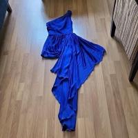 ราคา used!!เดรสสั้นสีน้ำเงินปาดไหล่ ใส่ออกงาน (19556950873)
