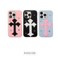 ราคา ซองหนังสําหรับ IPhone 15 14 13 12 Pro Max Chrome Hearts การออกแบบแฟชั่น Anti-drop ฝาครอบเต็มรูปแบบขนาดใหญ่การออกแบบรูกระจก (43465847628)