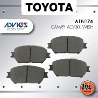 ราคา ผ้าเบรคหน้า/ดิสเบรคหน้า TOYOTA CAMRY ACV30, WISH โตโยต้า คัมรี่ วิช - A1N174 - ADVIC - 1ชุด 4 ชิ้น (14151712491)