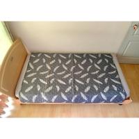 ราคา ผ้าปูรองนอน/รองกันเปื้อน/รองโซฟา ขนาด 4.5ฟุต สีเทาดำลายขนนกฉลุลายตารางทั้งผืน (สภาพใหม่) มือสองขายตามสภาพ เกาหลีแท้ (22825863007)