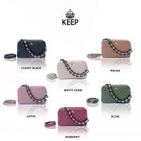 ราคา (รุ่นขายดีตลอด หนังวัวแท้ ) KEEP รุ่น Carla bag กระเป๋าสะพายข้าง [มีบริการหลังการขาย] (15270295756)